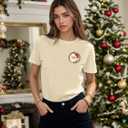 Christmas Shirts for Women Merry Christmas Vintage Santa Claus Graphic Tee Shirt Xmas Tree Holiday Tops (Yellow, XXL)