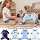 Bienbee Dog Pajamas, 4 Pack Adjustable Onesies for Large Dogs 3XL