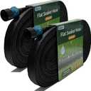 Secbulk 2025 Flat Soaker Hose 150 ft for Garden, 150' (75ft x 2) Linkable Drip Hose Diy Garden Irrigation System Saving 80% Water, Dual-layer Leak-free Design Water Hose with Holes