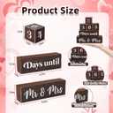 365 Days Wedding Countdown Wooden Tiered Tray Decor, Activities Decision Dice Decorations Gifts for Home, Engagement Engaged Table Centerpiece for Wedding Party Bridal Shower