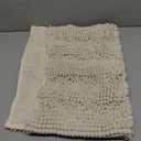 H.VERSAILTEX Bathroom Rugs Bath Rugs for Bathroom Non Slip Bath Mats Extra Thick Chenille Striped Rug 17" x 24" Absorbent Soft Shaggy Washable Dry Fast Bath Mats for Bath Room Floor - Ivory