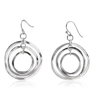 Silver Circle Earrings Sterling Silver Earrings for Women Bohemian Earrings Hypoallergenic Irregular Dangle Earrings Boho Earrings for Women