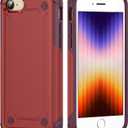 Shockproof for iPhone Case,[Military Grade Drop Protection],Pocket-Friendly,Full-Body Protective Basic Back Cover (Red, iPhone se 2022/2020 iPhone 8/iPhone 7)