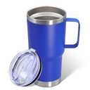 ATQTQ 20 oz Tumbler with Handle and Lid, Stainless Steel Tumbler Insulated Travel Coffee Mug, Spill Proof Double Wall Vacuum Tumbler Cup Keep Drink Hot & Cold, Dark Blue, 1 Pack