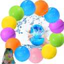 12Pcs Reusable Water Balloons, Pool Beach water Toys for Boys and Girls, Outdoor Summer Toys for Kids Ages 3-12