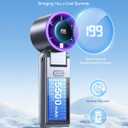 Portable Handheld Turbo Fan, 199 Gear Speed, 24 Hs Cooling Time, 5500mAh Rechargeable Mini Personal Hand Fan, Foldable Design, Travel Essentials, Beach Vacation, Gifts for Women, Men,Grey Purple