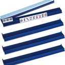 TIASUSAN Mahjong Racks with Pushers(4 PCS, Dark Blue) for 166 American Mahjong Tiles, Mahjong All-in-one Tile Rack with Pusher Combo, 17.8 x 3.1 x 1.2 inches