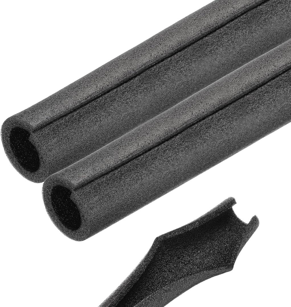 2pcs Pipe Insulation Foam Tube 1-3/8" ID x 2.2" OD 2ft Black