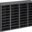 VEVOR Literature Organizer, 36 Compartments Office Mailbox with Detachable Shelves, Wooden Mailbox Sorter with Particle Board, Countertop Office Home Storage Organizer for File, Document, Paper, Black