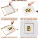 MUYE 5x7 Floating Frames Distressed Beige White Wood Pattern,Double Glass Picture Frame Display Any Size Photo up to 5x7,Wall Mount or Tabletop,2 Pack
