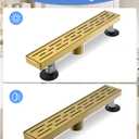 Brushed Titanium Gold Shower Drain 24 Inch, 304 Stainless Steel Linear Shower Drain with Removable Brick Pattern Grate - Adjustable Rectangular Shower Floor Drain with Hair Strainer, Linear Drain