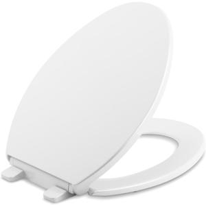 Kohler K-4774-0 Brevia Elongated White Toilet Seat with Quick-Release Hinges And Quick-Attach Hardware For Easy Clean (White)