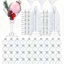 Acellegic 30 Sets Christmas Drink Ornaments with 5 oz Plastic Cocktail Glass Clear Christmas Balls Ornaments Xmas Fillable Booze Tree Pendant for Home Decoration Party Decoration