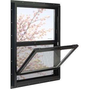 Vinyl Single Hung Sliding Window, 24" x 30" Black