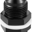 X AUTOHAUX Car Straight Bulkhead Fuel Fitting 12AN Male to Male Straight Bulkhead Flare Fitting Union Adapter with Oil Resistant Washer Black