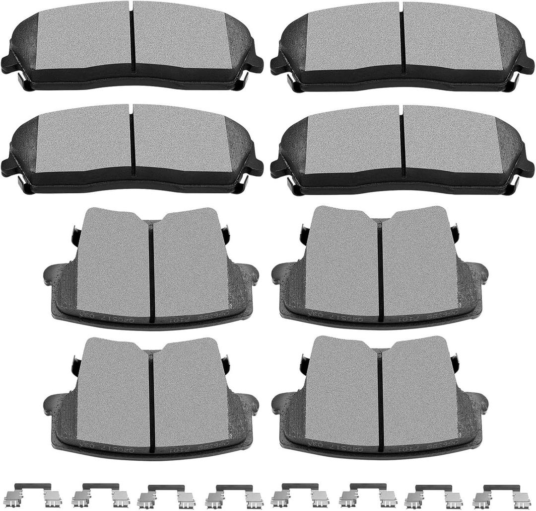 SCITOO Ceramic Brake Pads 8pcs Front Rear Set fit for 2005-2017 for Chrysler 300,2009-2017 for Dodge Challenger,2006-2017 for Dodge Charger,2005-2008 for Dodge Magnum
