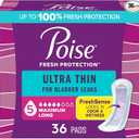 Poise Ultra Thin Incontinence Pads & Postpartum Incontinence Pads, 5 Drop Maximum Absorbency, Long Length, 36 Count