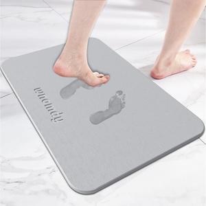 Bath Stone Mats Diatomaceous Earth Bath Mat Fast Water Drying Super Absorbent Diatomite Mat with Non-Slip for Bathroom Shower Floor,Kitchen Absorbent Pad,15.35x23.62inch,Light Grey,Hard 1-Pack