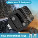 PAULINN Black RV Door Lock Replacement, Upgraded 100% Metal Door Handle Latch with Paddle Deadbolt fits Camper, Travel Trailer, Horse, Cargo Hauler 4 Keys