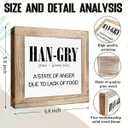 3 x Han-gry Sign, Funny Home Decor, Rustic Kitchen Decor Signs, Dining Room Decors for Tabletop, Humor Kitchen Art, Modern Farmhouse Shelves Decors, Decorative Wooden Box Signs, Housewarming Gift, (Mix)