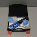 Everest easyJACK - 90 Angled Speed Termination Keystone Tool Set - with 20-Pack of RJ45 Cat6 Keystone Jacks in White (Slim Profile Design) - Time Saver Network Punch Down Tool Cat6