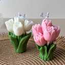 Blossoming Tulip Scented Candle,7 Pink Delicate Floral Scented Soy Wax, Romantic Home Decor for Valentine's Day Gifts, Wedding Centerpieces & Aesthetic Spaces