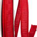 Ribbon - Dupioni Supreme Wired Edge, Red, 7/8 Inch, 10 Yards