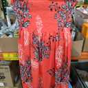 Women Strapless Floral Pattern Bodycon Tube Mini Dress Summer Skinny Sleeveless Backless Bandeau Tube Dress (Medium, Red)