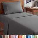 Twin XL Size 3 Piece Sheet Set - Comfy Breathable & Cooling Sheets - Hotel Luxury Bed Sheets for Women & Men - Deep Pockets, Easy-Fit, Soft and Wrinkle Free Sheets - Dark Grey Oeko-Tex Bed Sheet Set