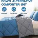 Decroom Lightweight Queen Comforter Set with 2 Pillow Sham - 3 Pieces Set - Quilted Down Alternative Comforter/Duvet Insert for All Season - Grayish Blue/Grey - Queen Size