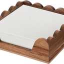 Scalloped Guest Napkin Holder Wooden Guest Towel Holder Tray for Bathroom Disposable Hand Towel Tray for Kitchen Weddings Hotels (Square)