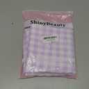ShinyBeauty Checkered Tablecloth Square 54"X54" Lilac Buffalo Plaid Cotton Fabric for Party - Lavender and White Farmhouse Check Table Cloth