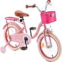 RoyalBaby Amigo Fox Kids Bike w/ Training Wheels and Kickstand, Pink (Open Box)