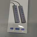 USB C to USB Hub Multiport Adapter, Aluminium 7-Port USB C Hub Multiport Adapter, USB Extenders, USB c Splitter for Thunderbolt, MacBook Pro/Air, Laptop, iPad, iMac, U Flash, PSSD, Keyboard, Mouse (1Ft)