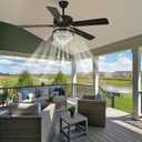 Crystal Ceiling Fan, Antique Ceiling Fan Crystals 52 Inch Vintage Ceiling Fan With Light and Remote, K9 Crystal Fandelier Ceiling Fan With Lights,52" Reversible Ceiling Fan 6-Speed 1/2/4 H Timer