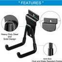 12Pack Slatwall Hooks Heavy Duty Slatwall Accessories Garage Slatwall Hooks and Hangers Small U Hook(Black)