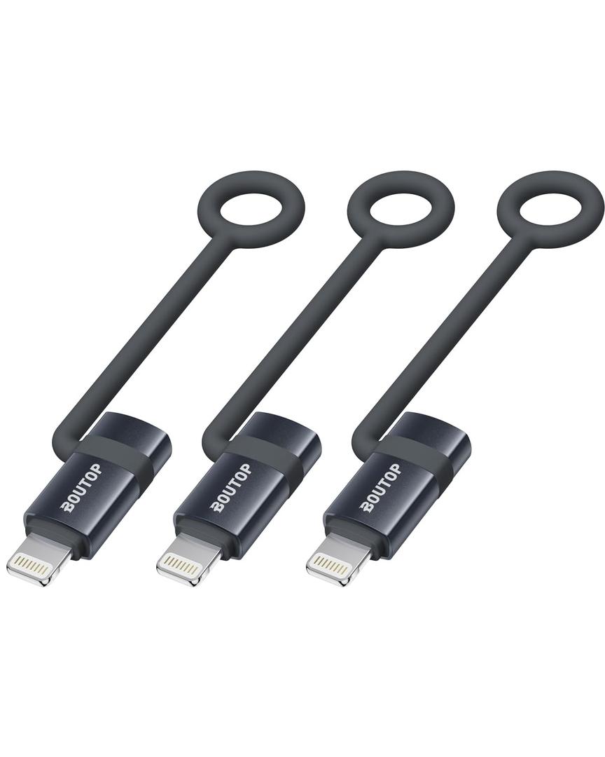 [MFi Certified] USB C to Lightning Adapter, Type C to Lightning Adapter Support 36W PD Fast Charging Compatible with iPhone iPad Dark Gray - 3 Pack (3 Packs)
