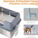 Stainless Steel Cat Litter Box with Lid, 23.7" L x 15.8" W x 13.8" H XL Metal Kitty Litter Box for Big Cats, High Sided Enclosure, Non-Sticky, Anti Urine Leakage, Easy Cleaning