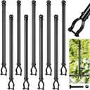 Hicarer 24 Pcs 1-3/8" Chain Link Fence Post Extender 20 Inch Extension Height Galvanized Chain Link Fence Extension for Privacy and Dogs (Black)