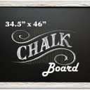 Loddie Doddie Magnetic Chalkboard - 46 x 34.5 in, White Rustic Frame, Mounting Hardware - Erasable Chalkboard Calendar - Magnetic Bulletin Board Message Center - Menu Board for Kitchen