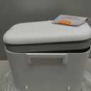 Compost Bin Kitchen for Countertop or Under Sink, 2.6 Gallon Hanging Small Trash Can with Lid, Garbage Can for Cabinet Door, Indoor/outdoor Food Waste Bin for Kitchen, Bathroom, RV, Office, White