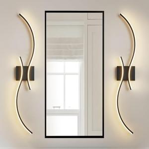 Modern LED Wall Sconce, 39" 2-Light Matte Black Wall Light Fixture for Living Room, Bathroom, Hallway, 3000K/4000K/5000K with Memory Function