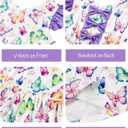 ALISISTER 2-7T Toddler Girl V Neck Dresses Summer Flutter Sleeve One-piece Frock (3-4T, A1 Purple)