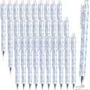Resurhang 30 Pcs Blue and White Floral Ballpoint Pens 0.5 mm Black Ink Chinoiserie Gel Pens Vintage Aesthetic Retractable Ballpoint Office School Supplies for Bridal Baby Shower Wedding