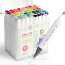 YASNAY Alcohol Markers, 48 Colors Dual Tip Art Marker, Drawing Markers, Coloring Marker for Sketching Adult Coloring (Carrying Case 48 Colors)