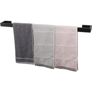 TocTen Bath Towel Rack - Square Base Thicken SUS304 Stainless Steel Towel Bar for Bathroom, Bathroom Bar Accessories Towel Rod Heavy Duty Wall Mounted Towel Holder (Matte Black, 30 Inch)