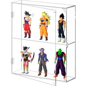 AITEE 2 Tiers Acrylic Display Case for Mini Funko Pop on Wall or Desktop