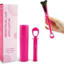 Menstrual Cup & Tampon Applicator + Period Cup Remover - Make Insertion & Removal Easy - Not for Menstrual Discs - Every Woman Can Now Use Cups (Red)