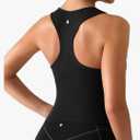 BRXL Buttery Soft Scoop Neck Athletic Tank Tops for Women with Built in Bra Waist Length Racerback Yoga Fitted Tank Top L