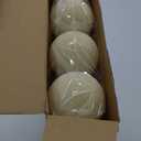 Liliful 15 Pcs Velvet Christmas Balls Bulk Flocked Christmas Tree Ball Ornaments Plastic Xmas Decorative Hanging Ornaments(Creamy White,3.15 Inch)